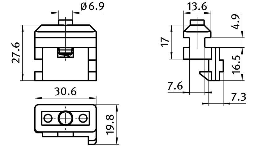 Sliding Door Guide for Clamp Profile – plan technique