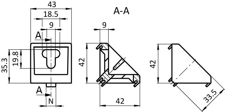Alu Connection Angle 43 x 42