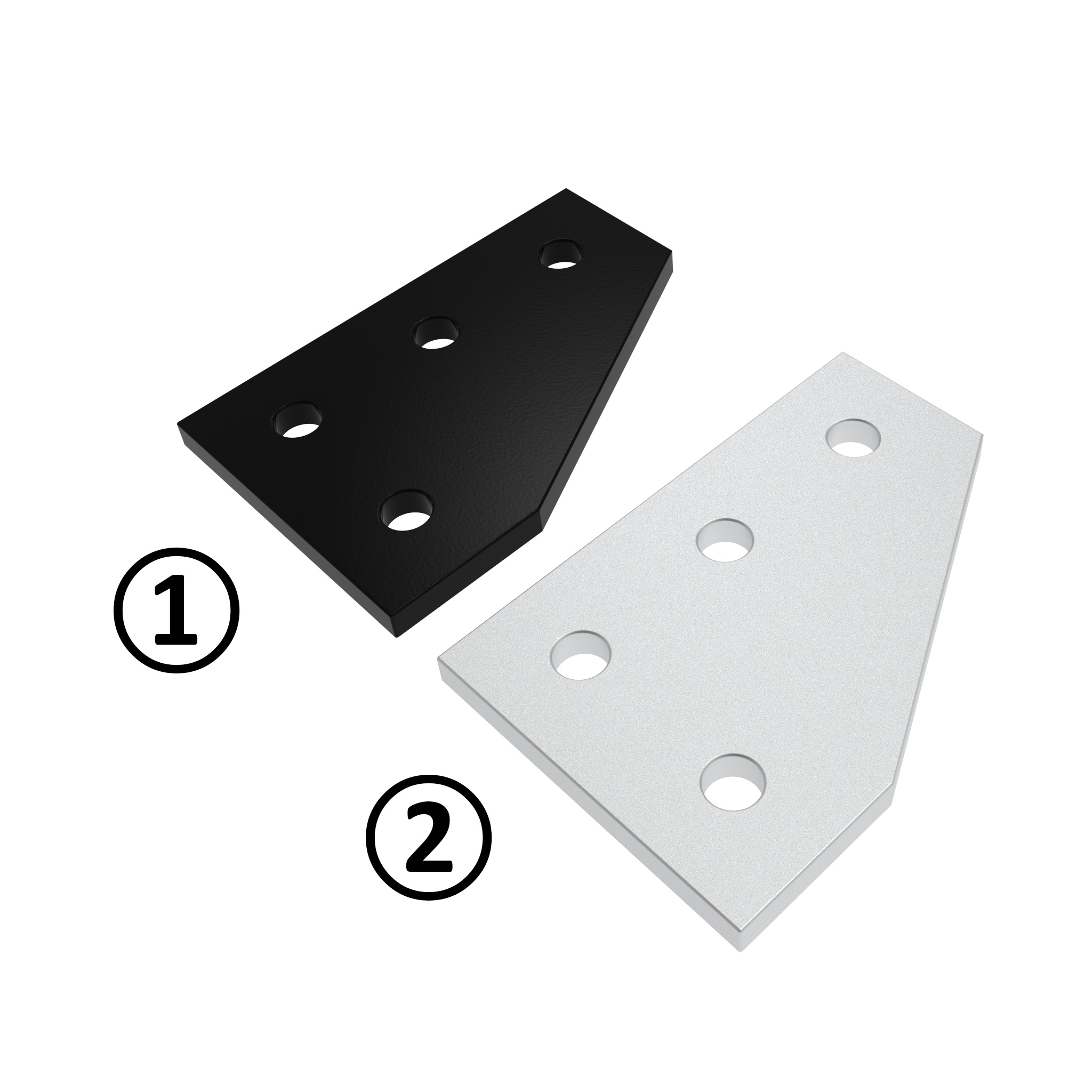 ECO Connection Plate AL L 4 Hole, 1 Slot Version