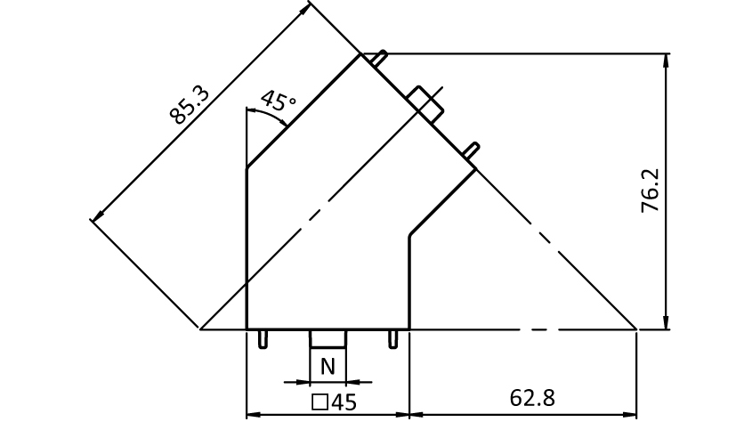 Angle Connector B 45, 45°