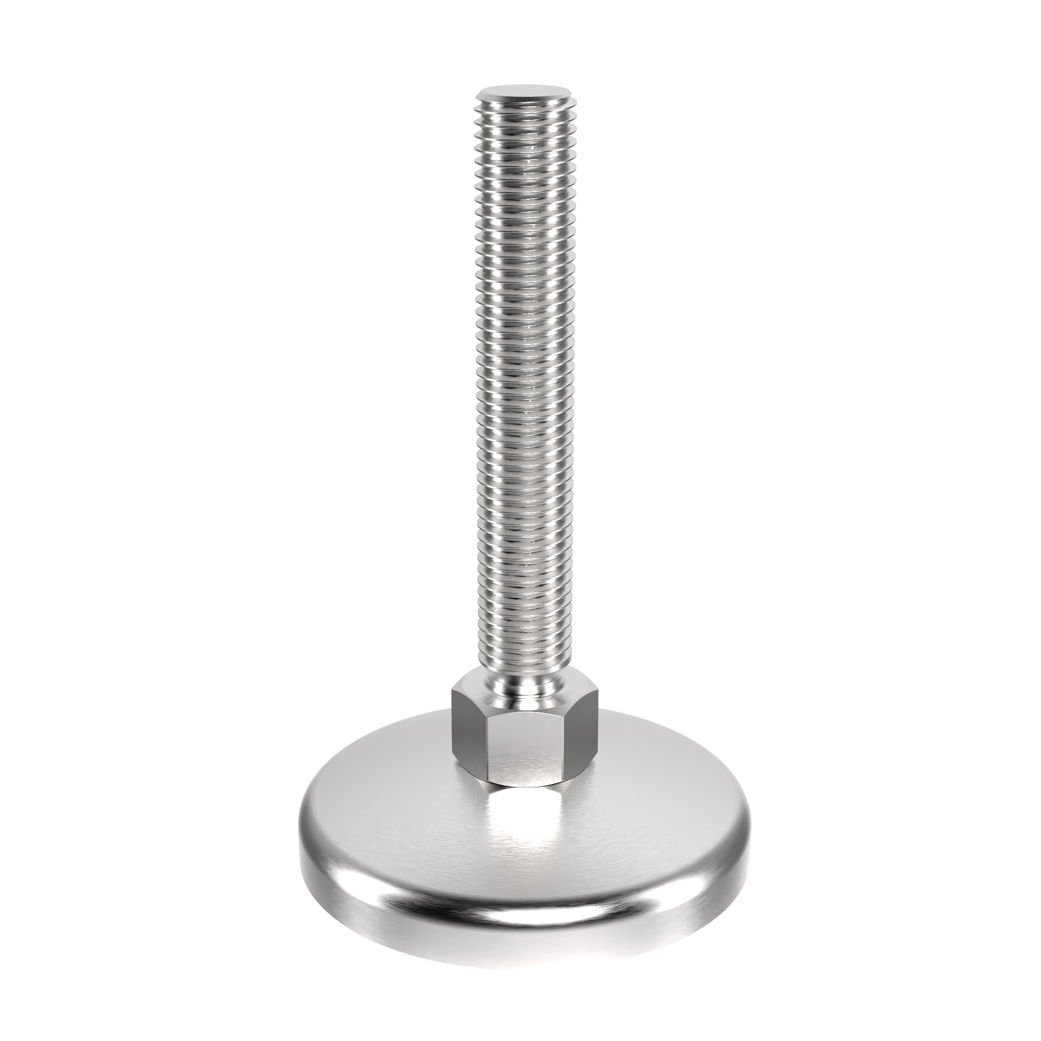 Pied pivot, acier inox / acier inox