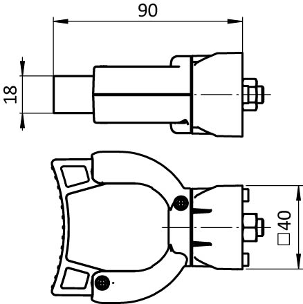 Broom Holder FLEX FX 20 - 30 for Profiles 40 / 45, Slot 8 / 10