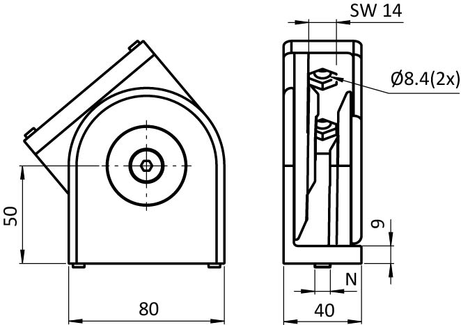 Pivot Joint 40 x 80