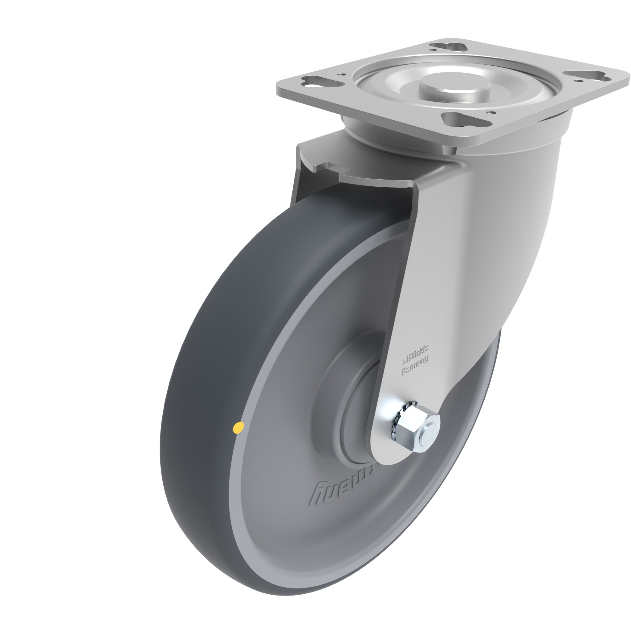 Heavy-duty Swivel Caster Ø 200 with Mounting Plate 40 / 45 098S200UH129105ESD – product image