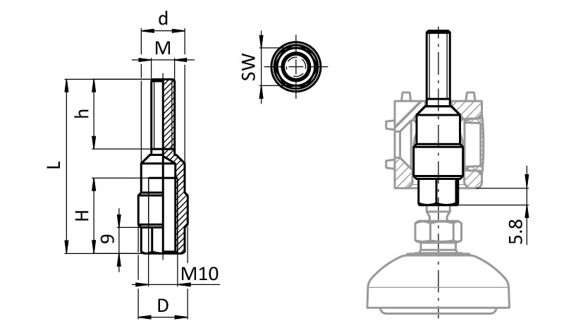 Threaded Connection Stud for Cube Connector