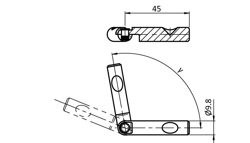 Miter Connector B 60°-180°, Slot 10
