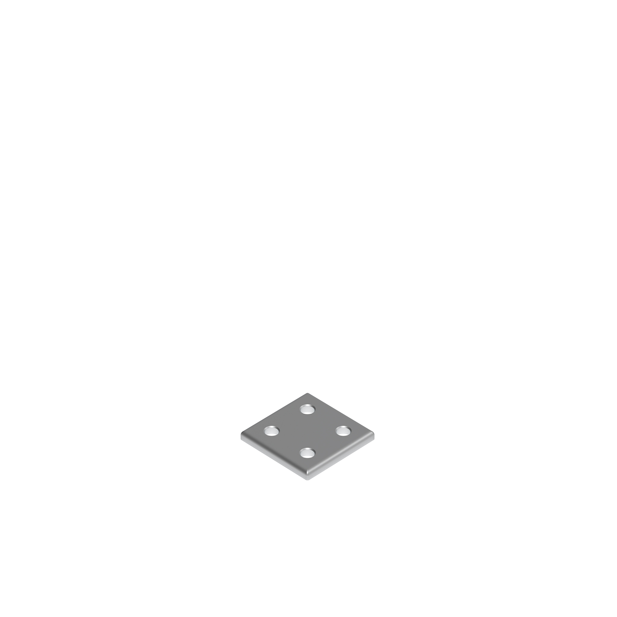 Connection Plate AL Quadrangular 4 Hole, 1 Slot Version 093VA4040 – product image