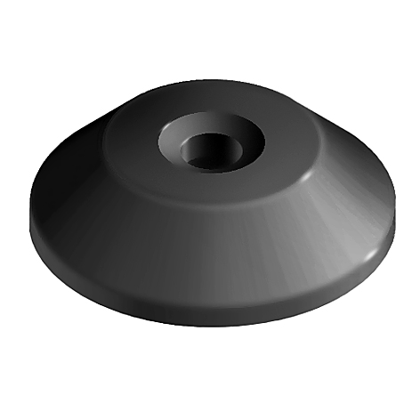 Embase trapézoïdale pour pieds pivot, noire