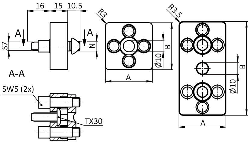Plate Connector I ZN 40 (Set)