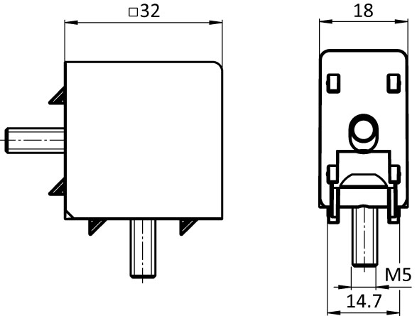 Frame Corner Connector 18 x 32 for Clamp Profile (Set)