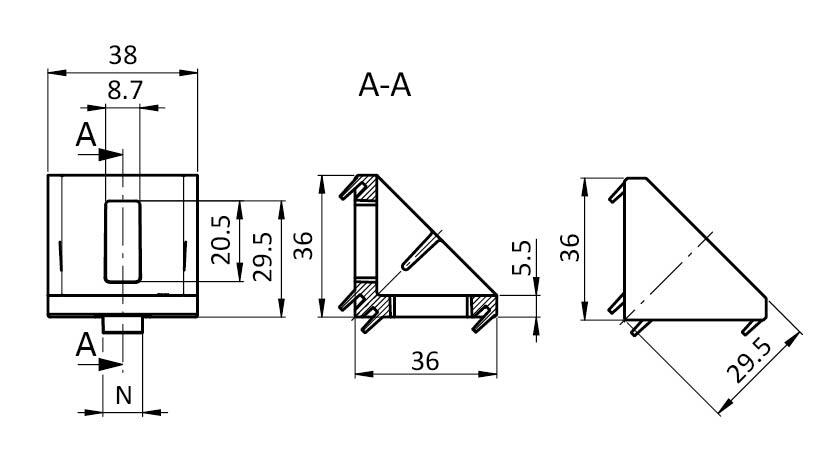 Alu Connection Angle 40