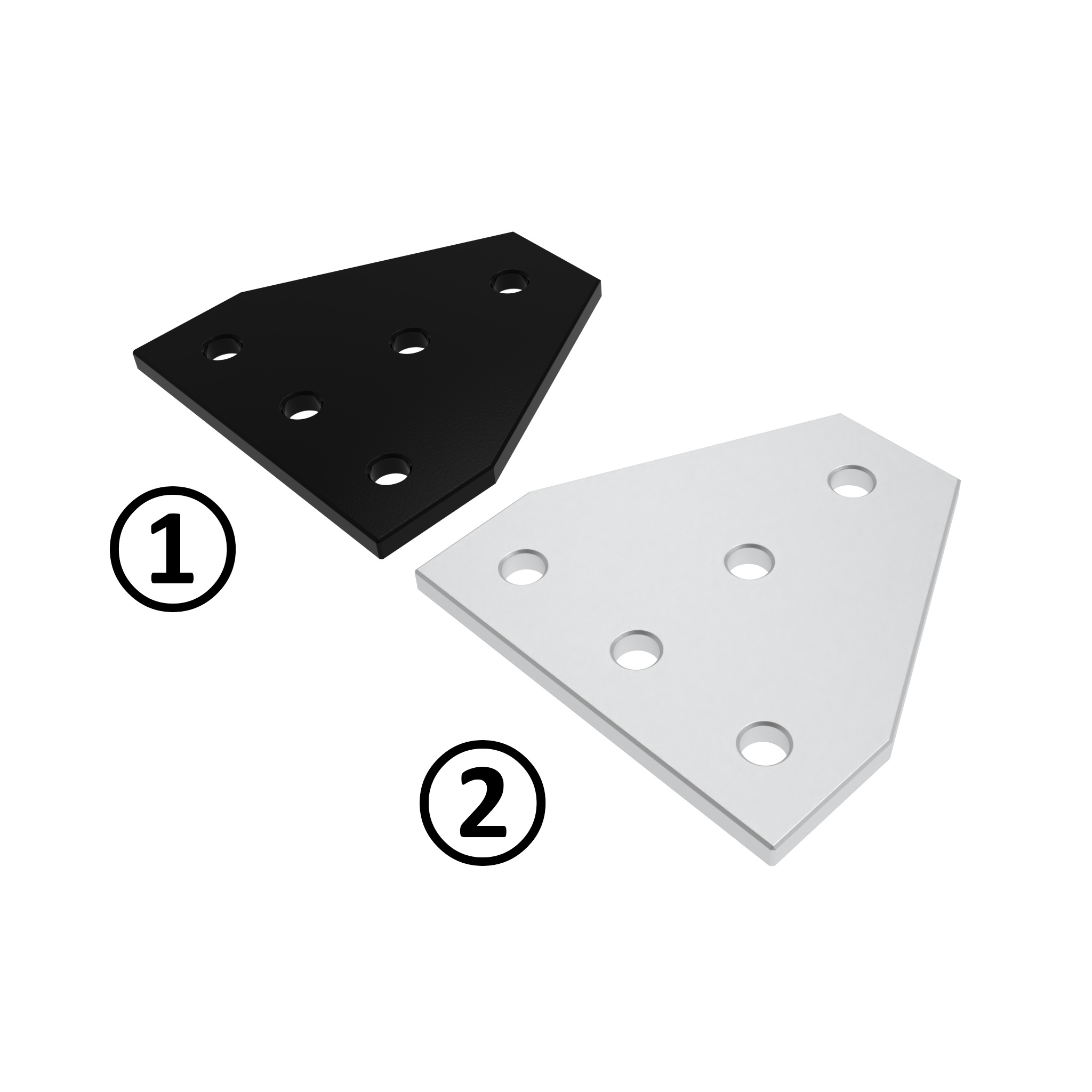 ECO Connection Plate AL T 5 Hole, 1 Slot Version