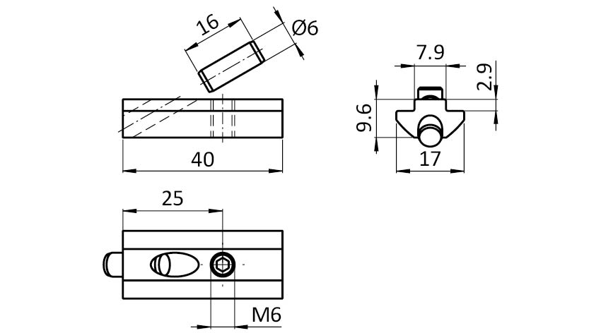 Pin T-slot Nut I, Slot 8