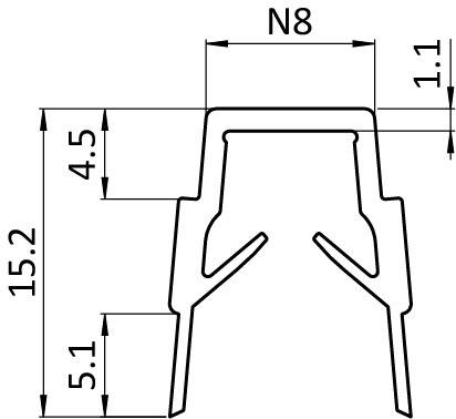 Cover and Reduction Profile M45 Slot 8