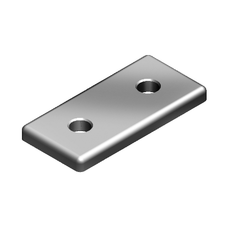 Connection Plate AL Rectangular 2 Hole, 1 Slot Version