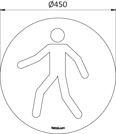 Pedestrian Route Floor Sign
