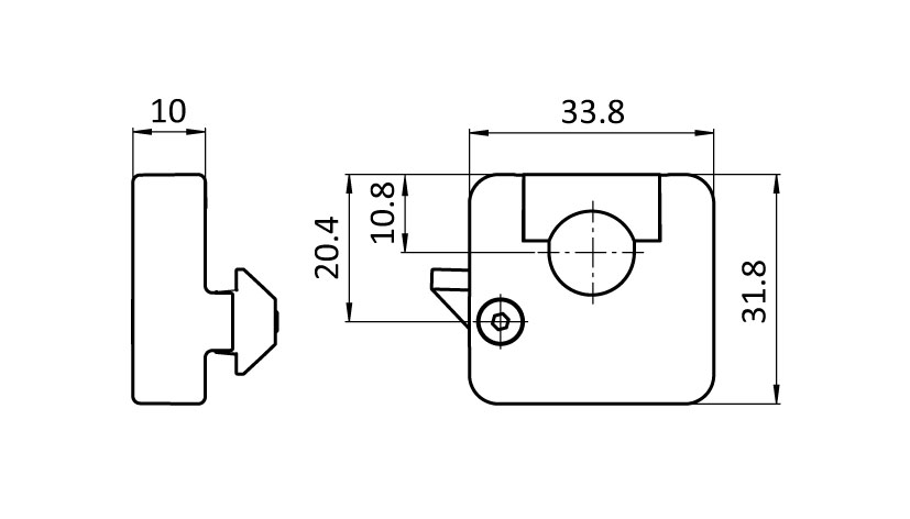 Bearing block for support roller I D32 (Set)