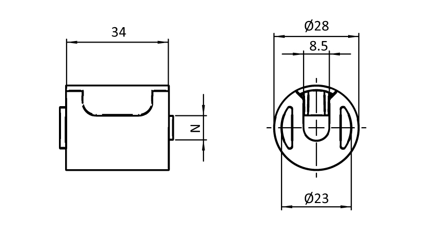 T-Verbinder D28 - Nut 10 (Set)