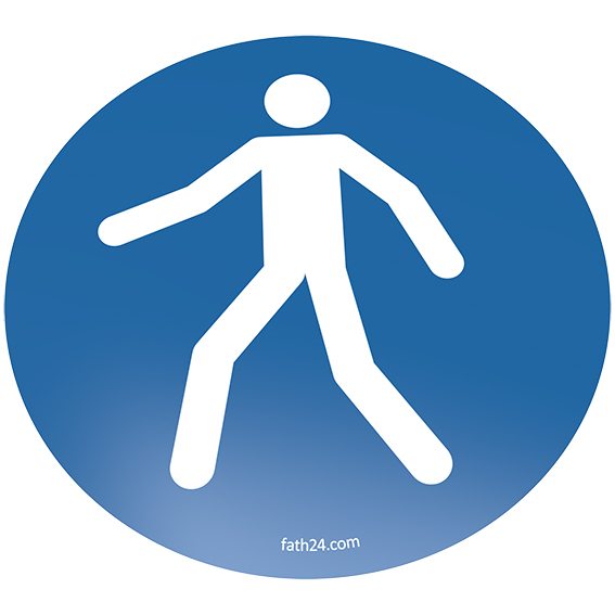 Pedestrian Route Floor Sign
