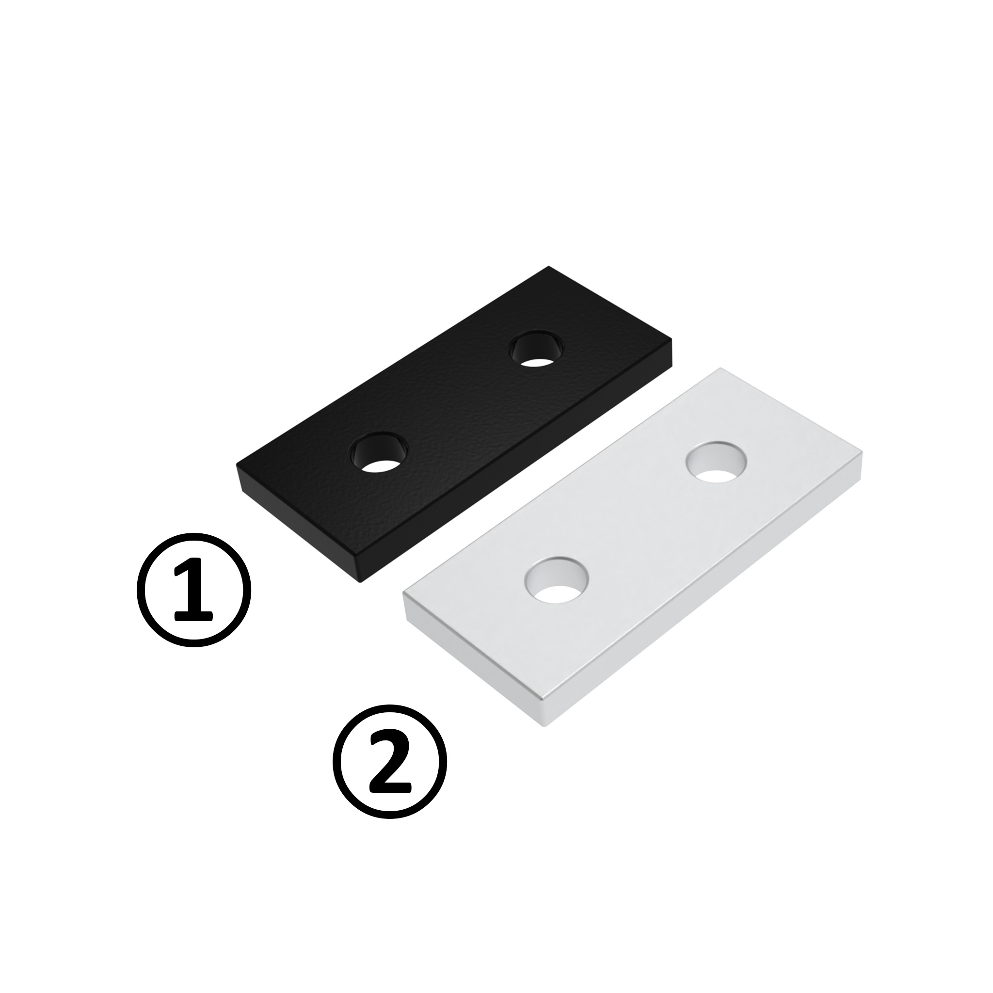 ECO Connection Plate AL Rectangular 2 Hole, 1 Slot Version