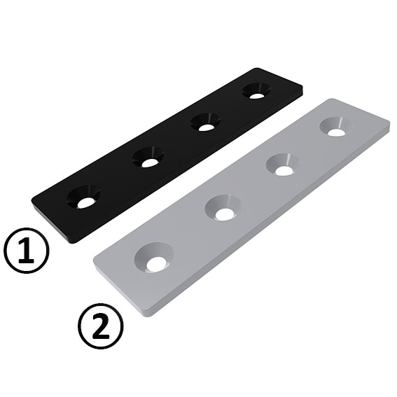 Connection Plate ST Rectangular 4 Hole, 1 Slot Version