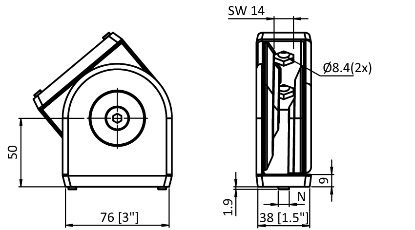 Pivot Joint 38 x 76 - 1.5" x 3"