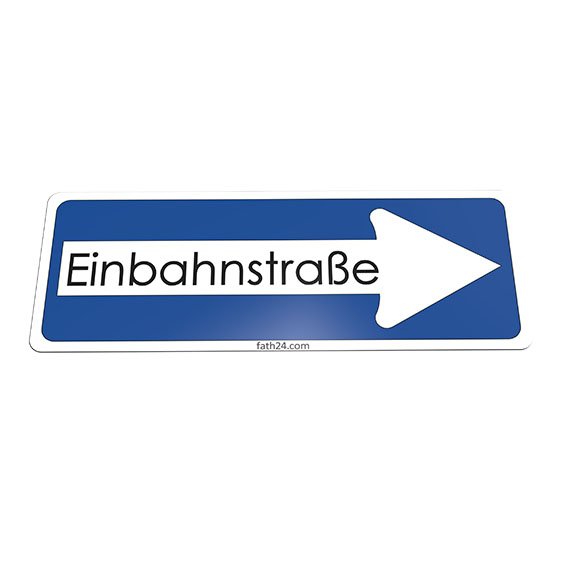 German One Way Road Floor Sign "Einbahnstraße", Pointing Right