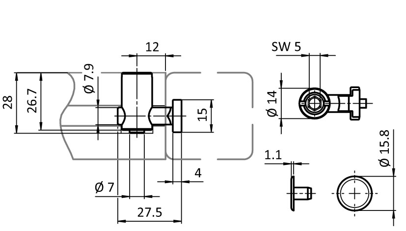 Zentralverbinder I, Nut 8