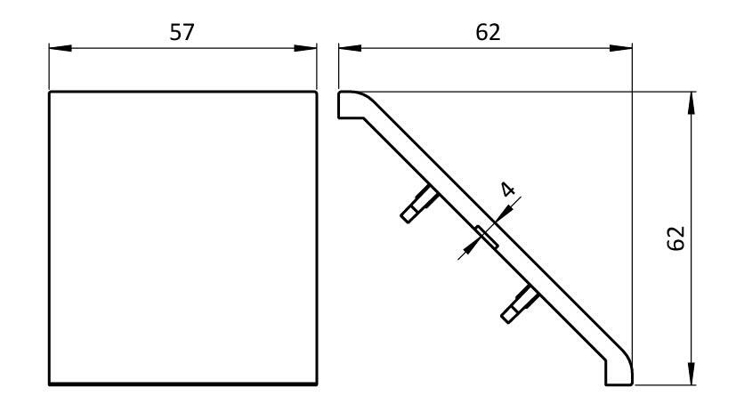 Cover Cap for Zinc Connection Angle 60 – technical drawing