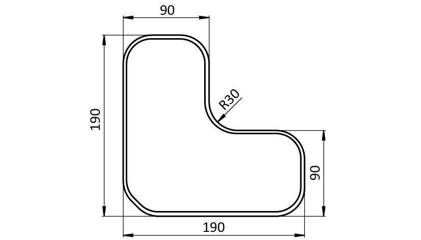 Floor Marking L-shape EXTRA Strong 90, Rounded