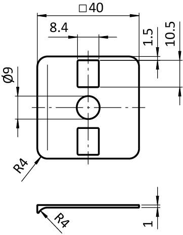 Radius Seal 40 x 40, 90°