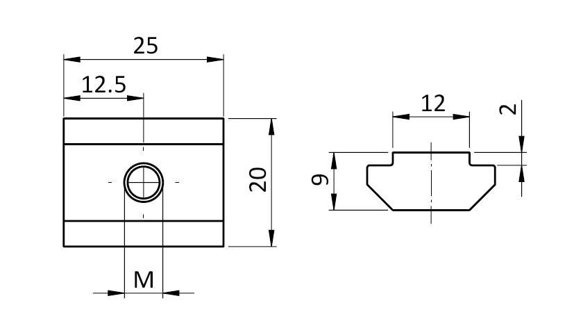 Nutenstein 20,0 x 9,0 mm