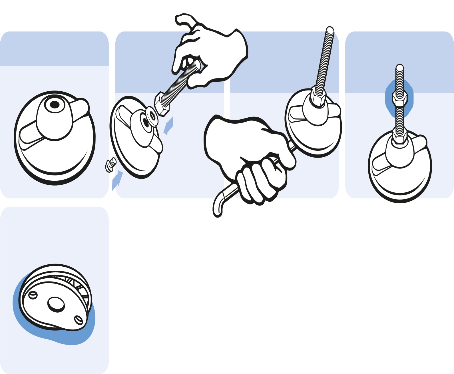 Base ZN para patas ECO – gráfico de montaje