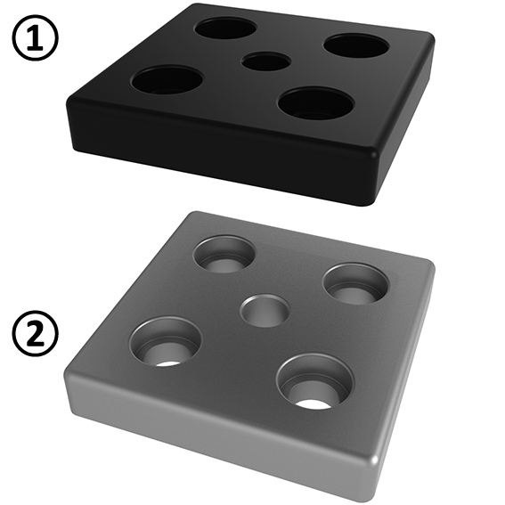Transport and Base Plate ZN 90 x 90, Powder Coated