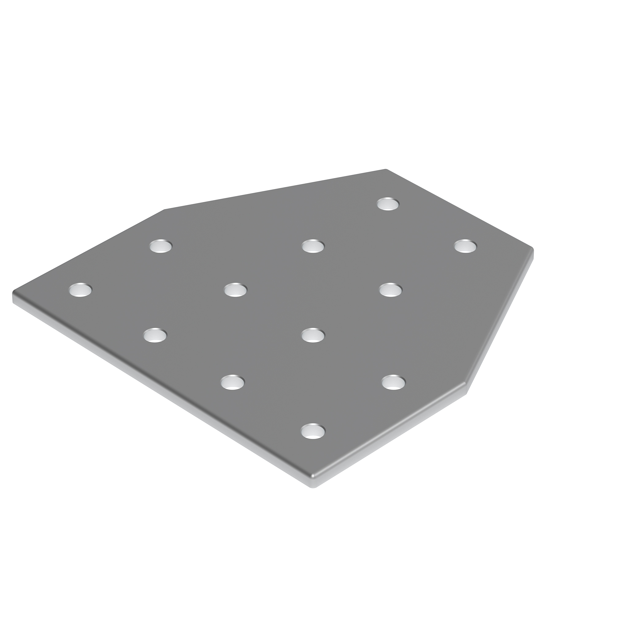 Verbinderplatte AL T 12-Loch, 2 Nuten 093VT180180D – Produktabbildung