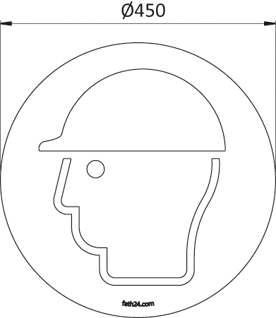 Hard Hat Area Floor Sign