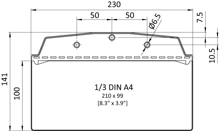 Attached Visual Pocket 1/3 DIN A4 Portrait - 8.3" x 3.9"
