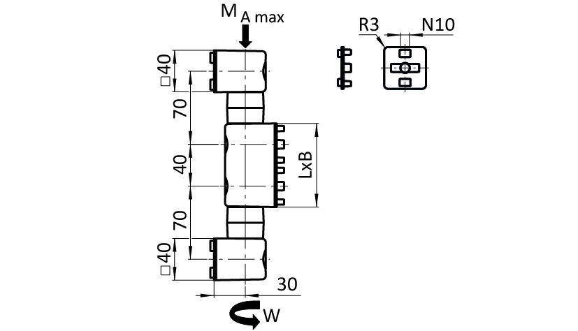 Friktionsgelenk B80H für Systemarm (Set)
