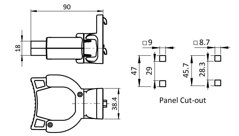 Broom Holder FLEX FX 20 - 30 for Square Holes 9 x 9 (8.7 x 8.7)