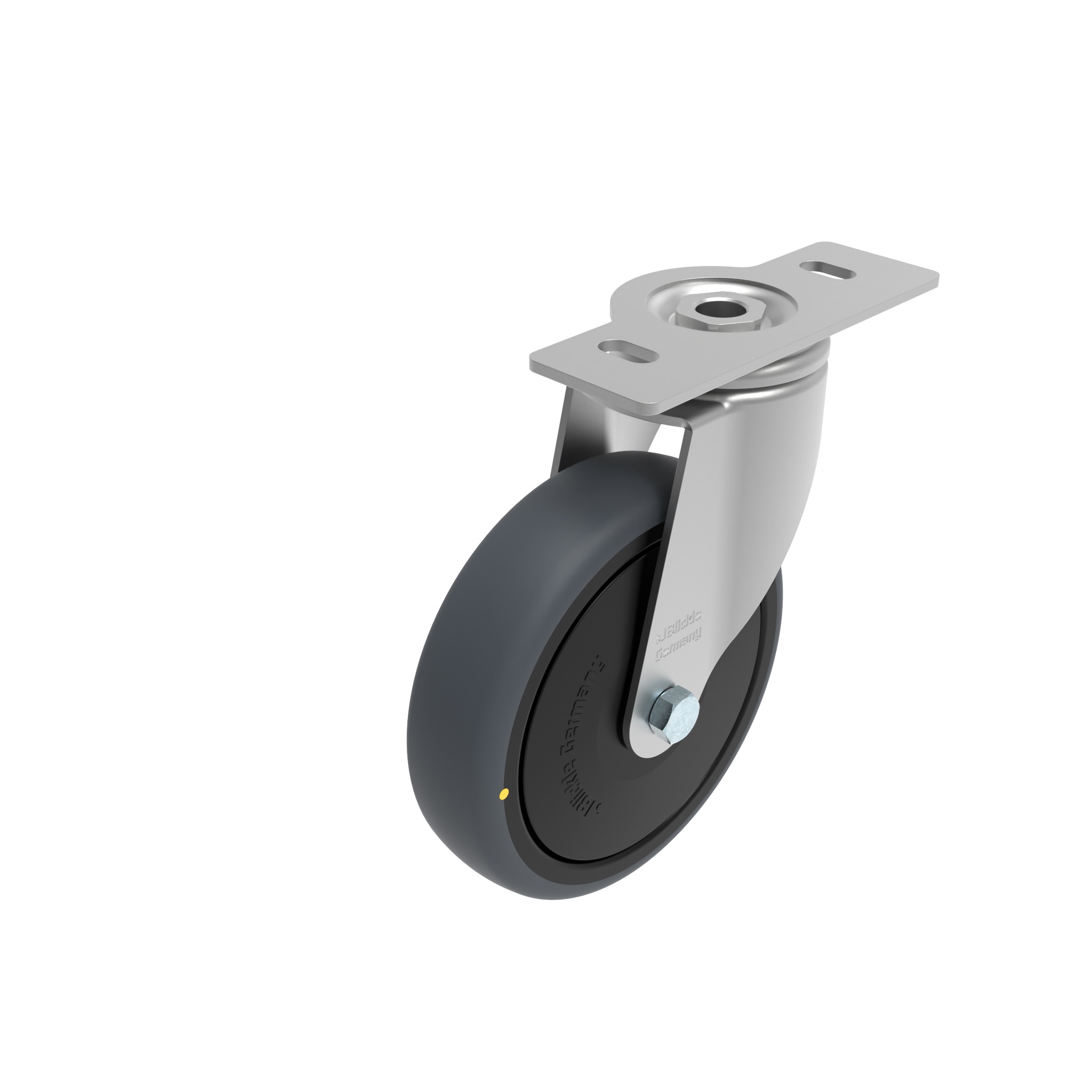 Rueda giratoria Ø 80 / 100 / 125 con placa de montaje 40 / 45 098S125U4045NESD – imagen del producto