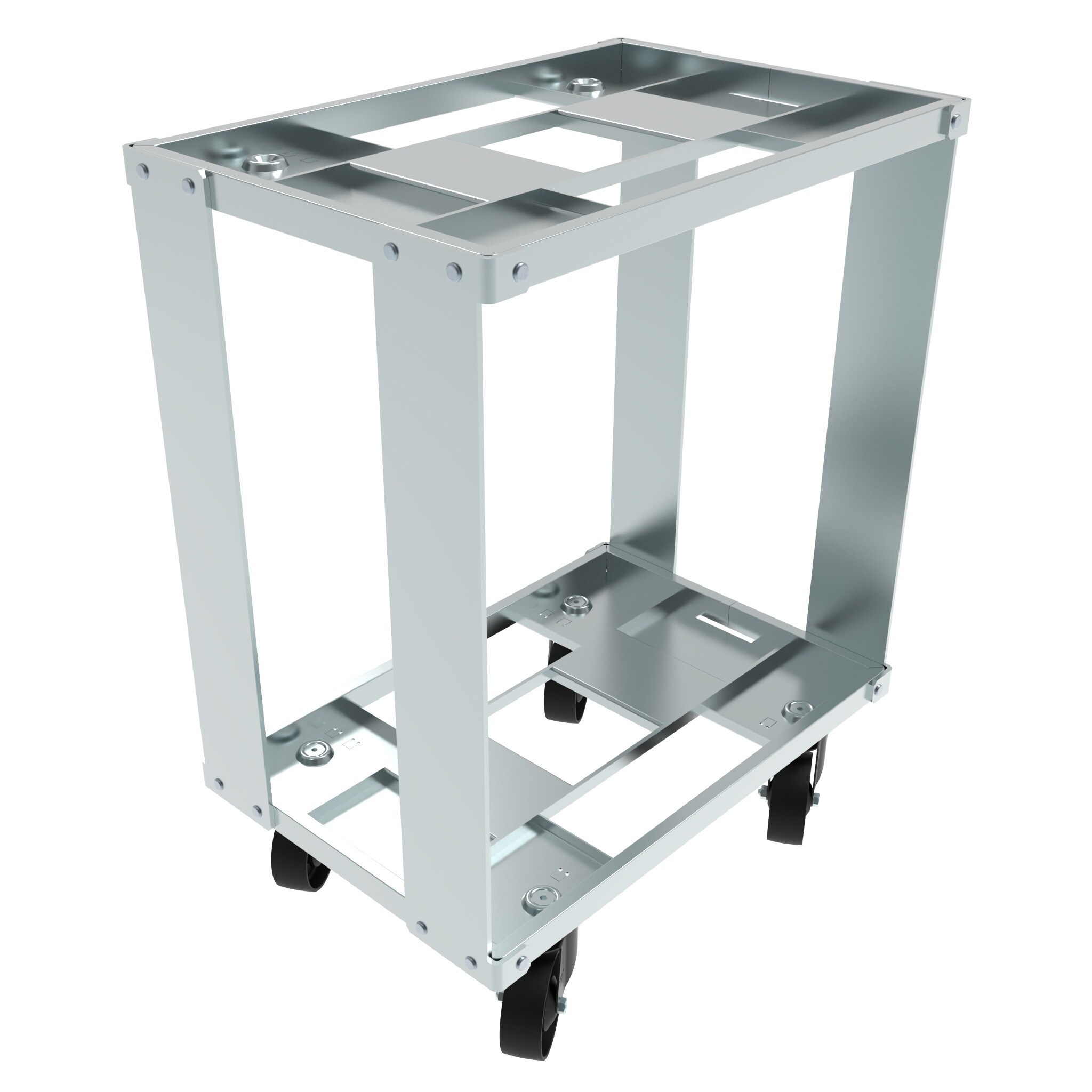 Carrito de dos niveles para SLC 600 x 400, con 4 ruedas giratorias