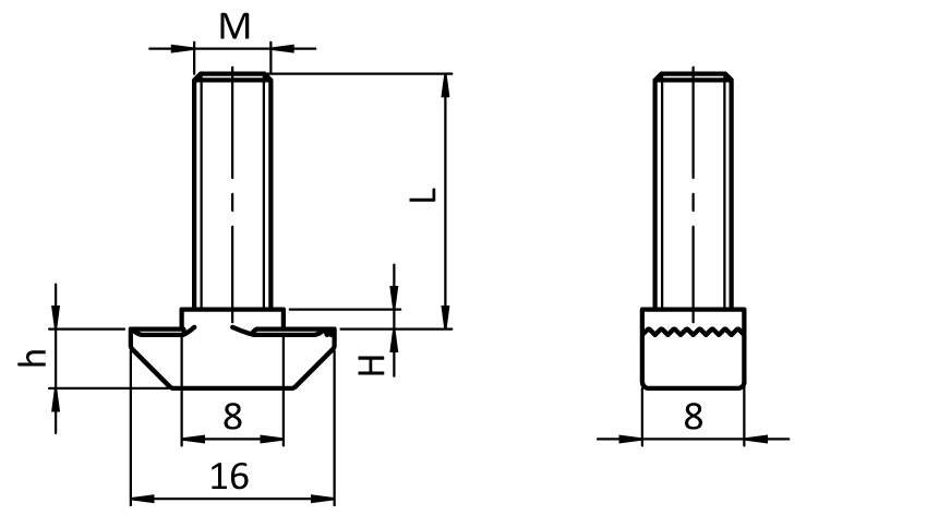 Hammer Head Screw Slot 8