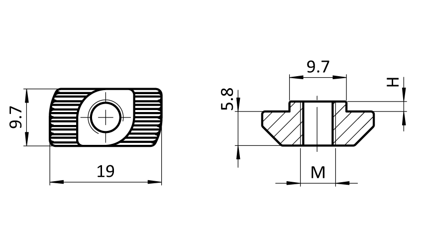 Hammer Nut Slot 10 with Turning Help