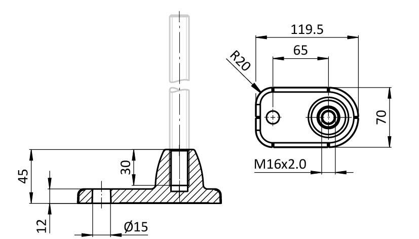 Base pour pieds canard M16