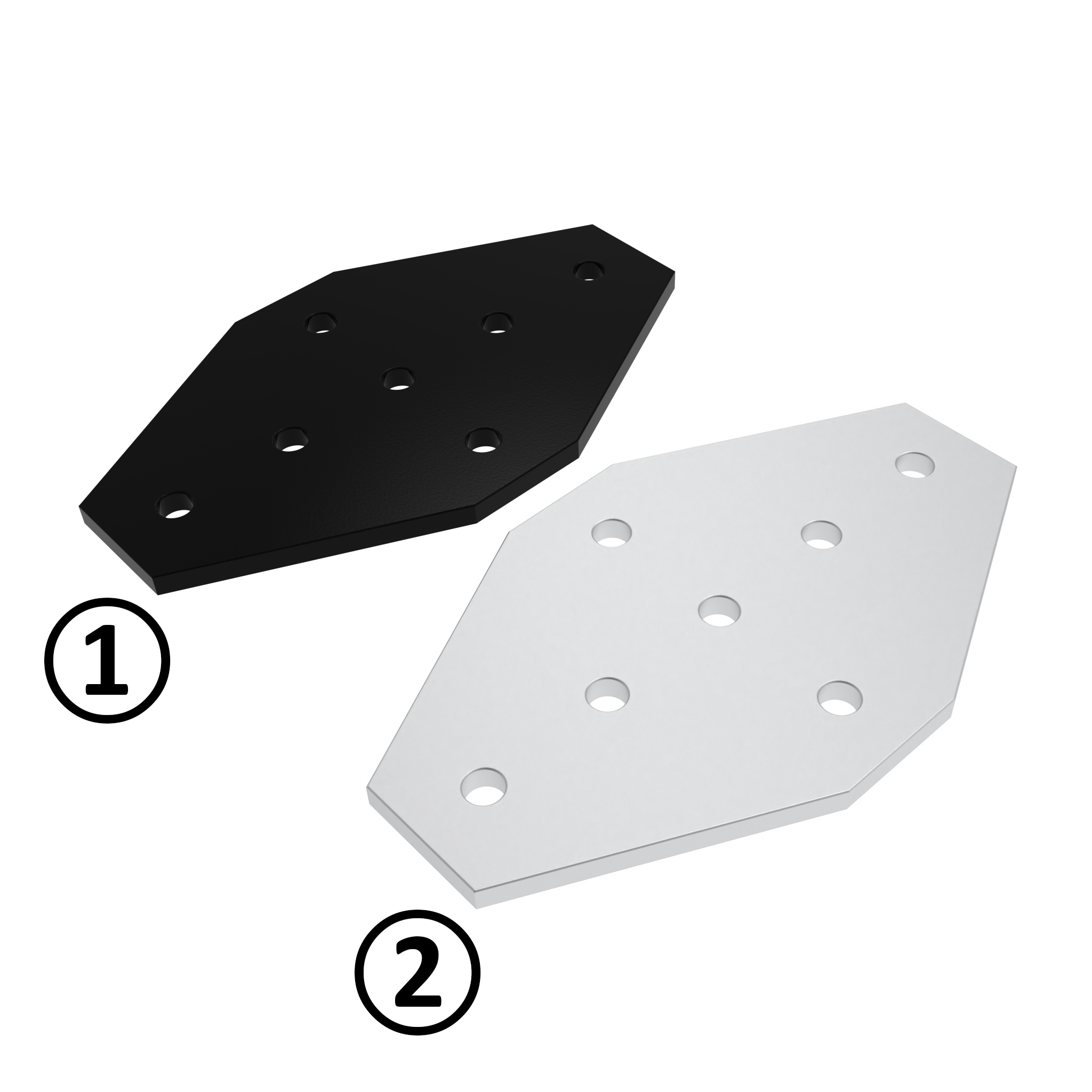 ECO Connection Plate AL X 7 Hole, 1 Slot Version