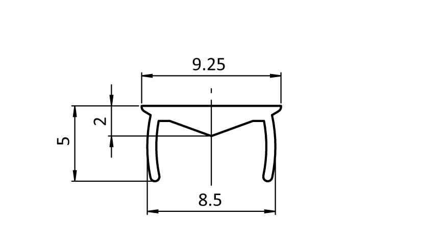 Cover Profile AL Slot 8 - 2.2