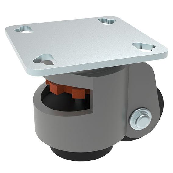Leveling Caster with Mounting Plate 40 / 45