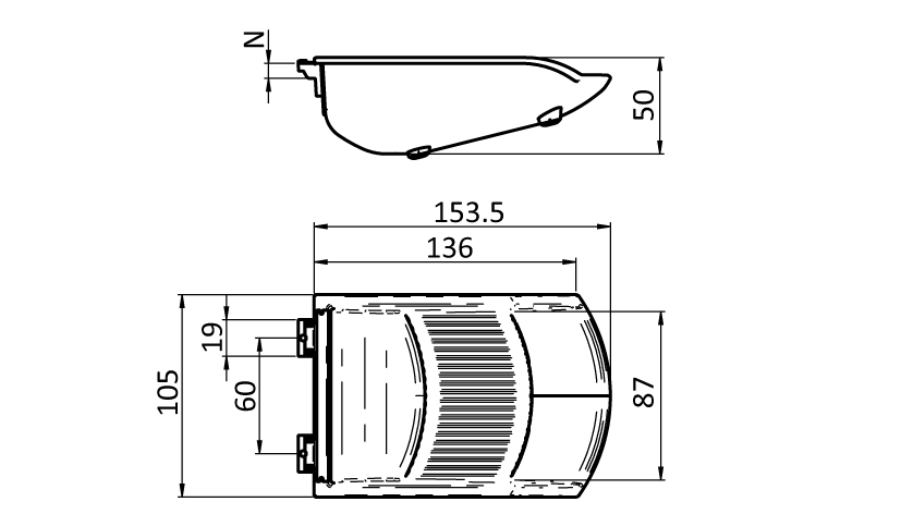 Greifschale 105 x 130 x 50 für Profilnut (Set)