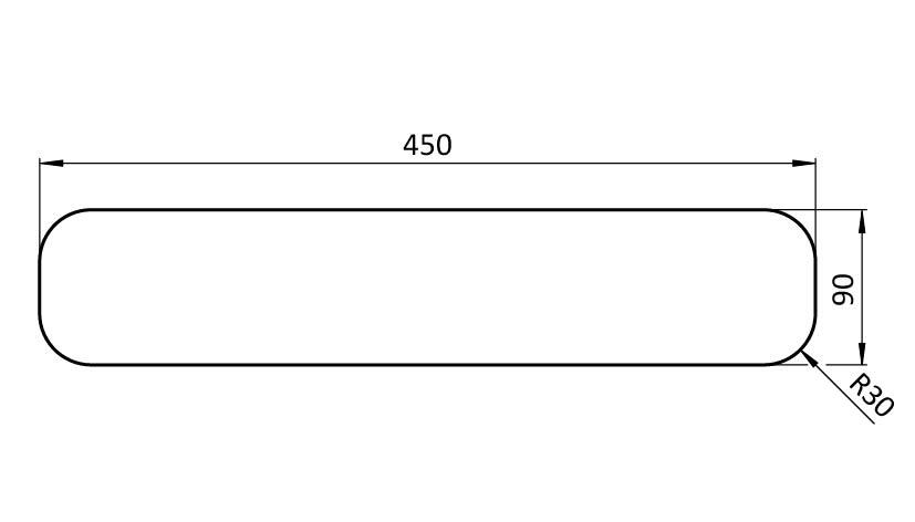 Floor Marking I-shape 90, Rounded