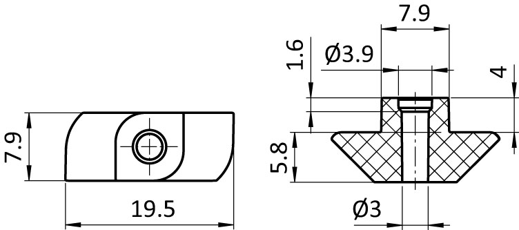 Hammer Nut PA Slot 8